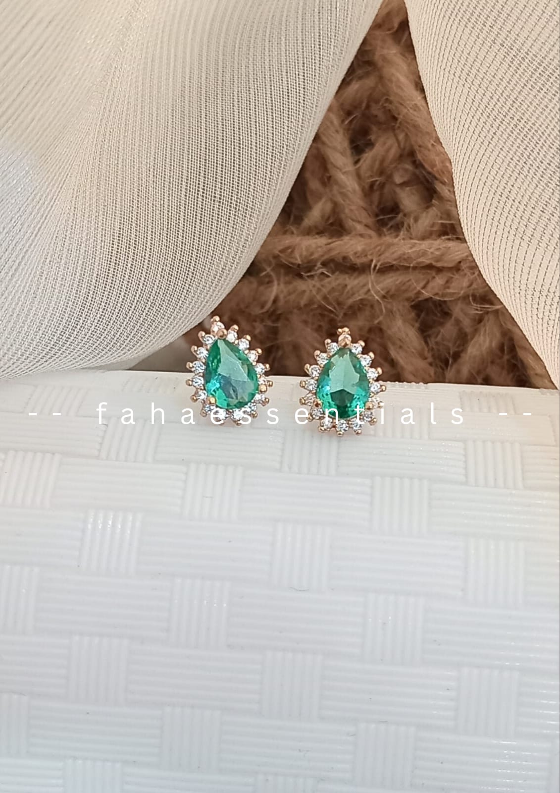 Aquamarine Tear Drop Stud Earrings