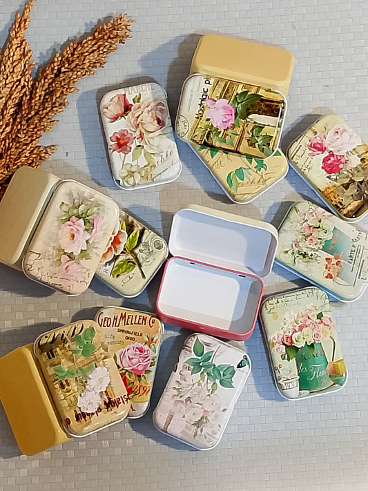 Floral Vintage Theme Tinbox