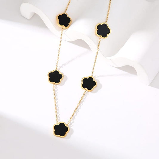 Black Flower Necklace