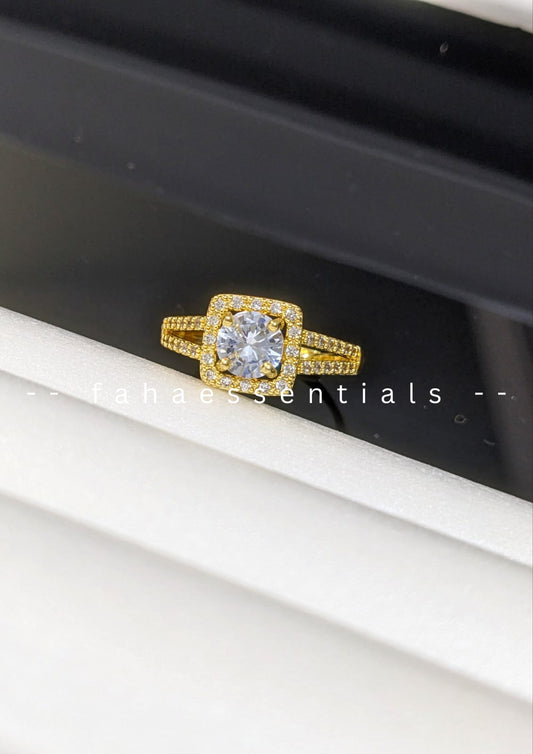 Elegant Square Halo Ring