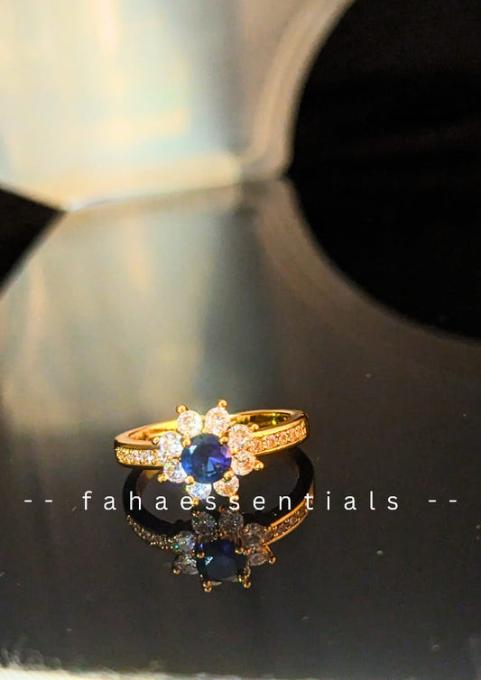 Floral - Inspired Sapphire Ring (Golden)