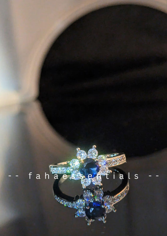 Floral - Inspired Sapphire Ring (Silver)